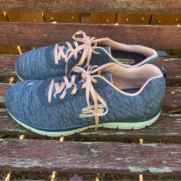 Skechers Womens Flex Appeal 2.0 | Size 11 |  Navy / Pink - Picture 3 of 9